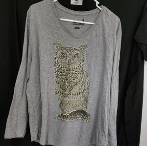 Grey long sleeve with owl size extra large.